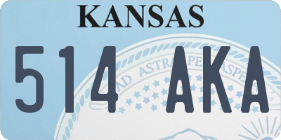 KS license plate 514AKA