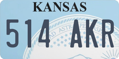 KS license plate 514AKR