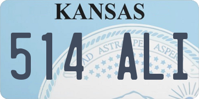 KS license plate 514ALI