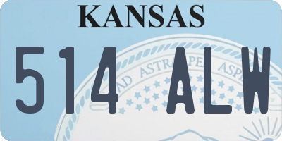 KS license plate 514ALW