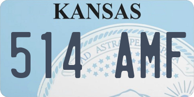 KS license plate 514AMF