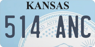 KS license plate 514ANC