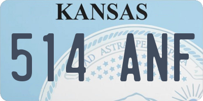 KS license plate 514ANF