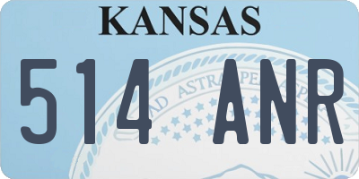 KS license plate 514ANR