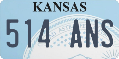 KS license plate 514ANS