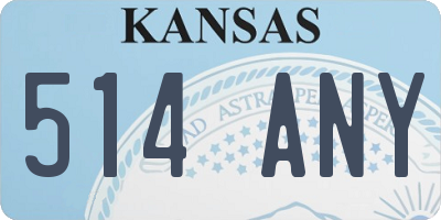 KS license plate 514ANY