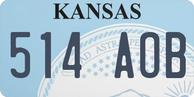 KS license plate 514AOB