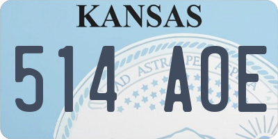 KS license plate 514AOE