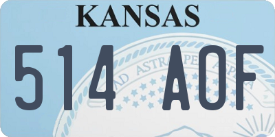 KS license plate 514AOF