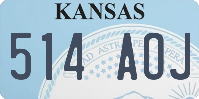 KS license plate 514AOJ