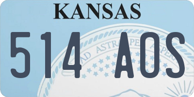 KS license plate 514AOS