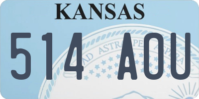 KS license plate 514AOU