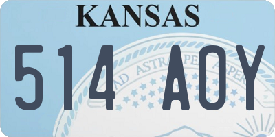 KS license plate 514AOY