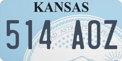 KS license plate 514AOZ