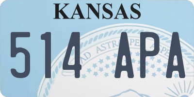 KS license plate 514APA