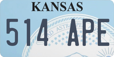 KS license plate 514APE