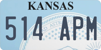 KS license plate 514APM