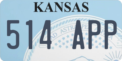 KS license plate 514APP