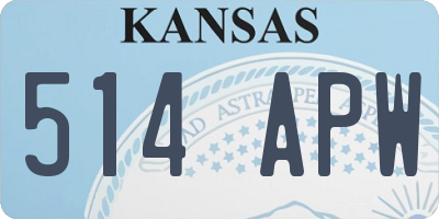 KS license plate 514APW
