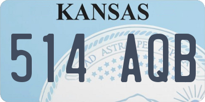 KS license plate 514AQB