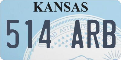 KS license plate 514ARB