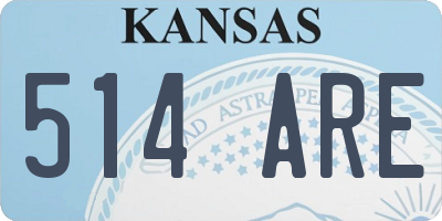 KS license plate 514ARE