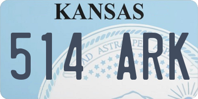 KS license plate 514ARK