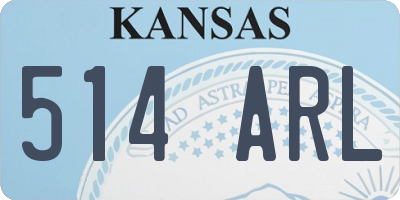 KS license plate 514ARL