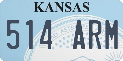 KS license plate 514ARM