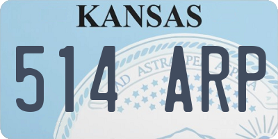 KS license plate 514ARP