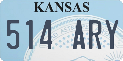 KS license plate 514ARY