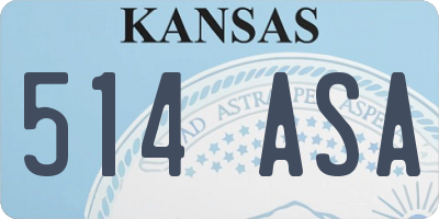 KS license plate 514ASA