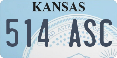 KS license plate 514ASC
