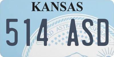 KS license plate 514ASD
