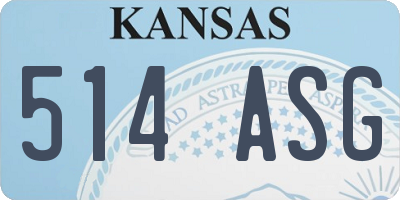 KS license plate 514ASG