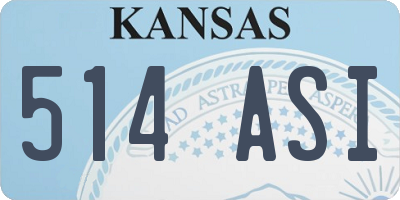 KS license plate 514ASI