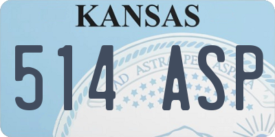 KS license plate 514ASP