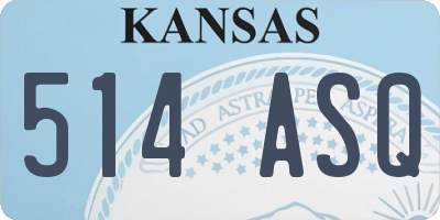 KS license plate 514ASQ