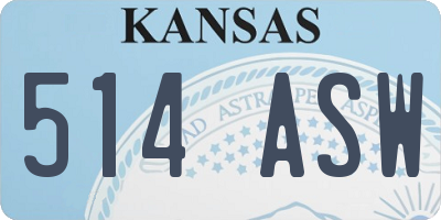 KS license plate 514ASW
