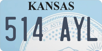 KS license plate 514AYL