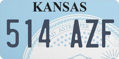 KS license plate 514AZF