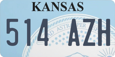 KS license plate 514AZH