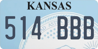 KS license plate 514BBB