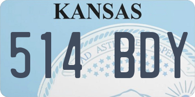 KS license plate 514BDY