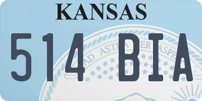 KS license plate 514BIA