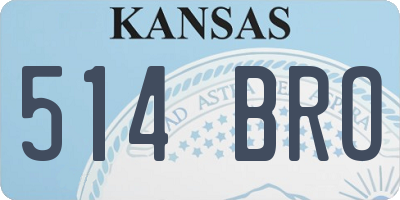 KS license plate 514BRO