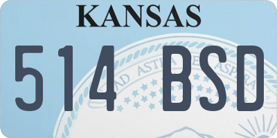 KS license plate 514BSD