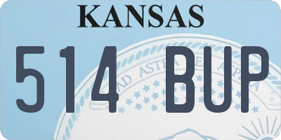 KS license plate 514BUP
