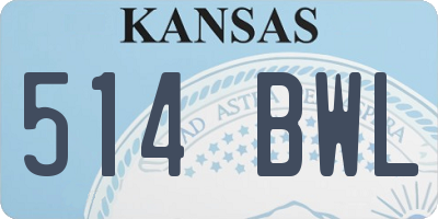 KS license plate 514BWL