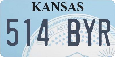 KS license plate 514BYR